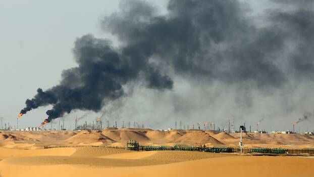 An oil field in Hassi Messaoud (Ouargla), southern Algeria, February 2023,.