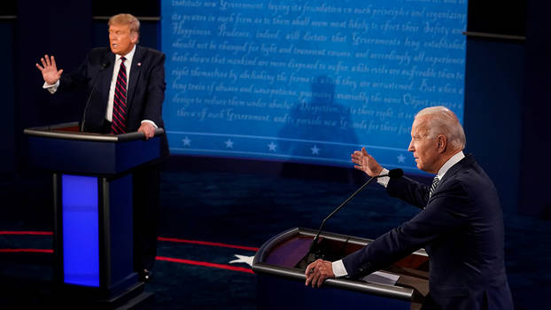 Erstes TV-Duell zu den US-Präsidentschaftswahlen 2020 zwischen Donald Trump und Joe Biden in Cleveland, 29.September 2020