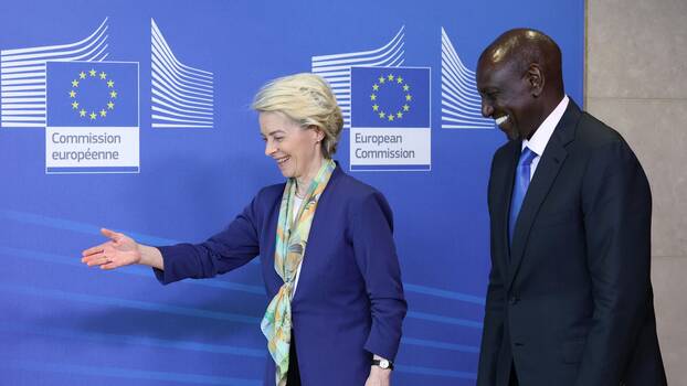 29 March 2023: European Commission President Ursula von der Leyen and Kenyan President William Ruto meet in Brussels.