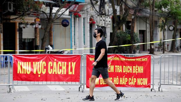 A quarantined street in Hanoi, March 10, 2020