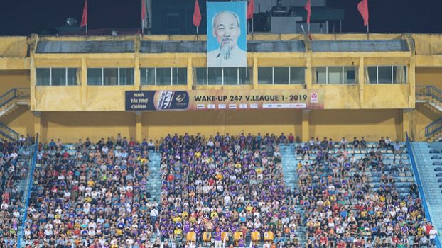 Ho Chi Minh im Hang Day Stadion während eines Spiels von Hanoi FC