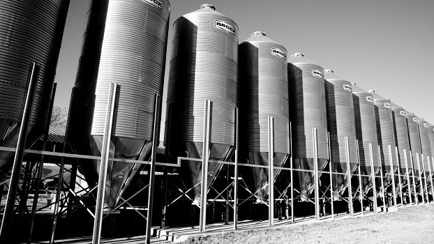Grain storage bins at Ukulima in Limpopo, South Africa