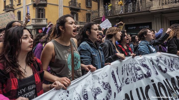 Frauenstreik in Madrid, 8. März 2018