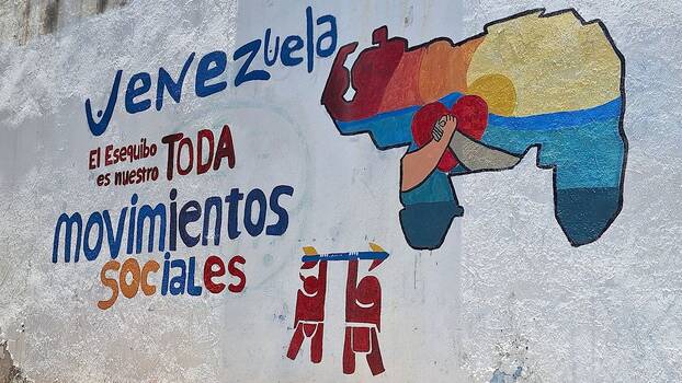 Wandbild in Caracas: «Venezuela, der Esequibo gehört uns.»