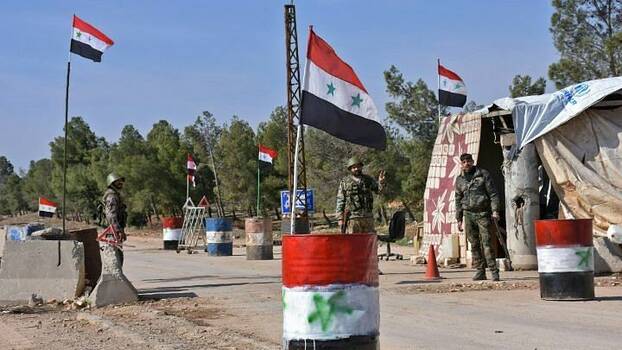 Checkpoint des syrischen Militärs in Qamishli