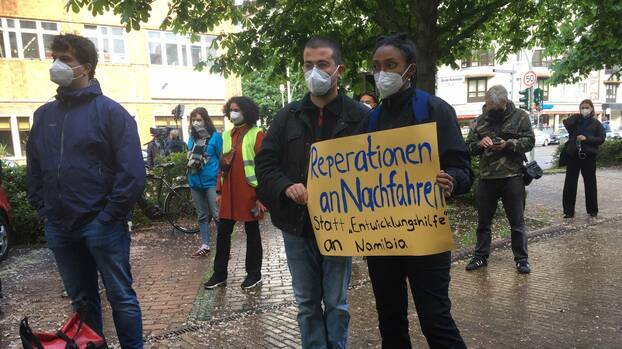 [Translate to en:] Kundgebung gegen das Abkommen am 28.5.21 in Berlin