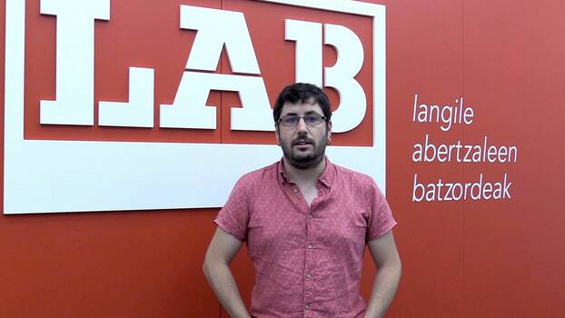 [Translate to en:] Koldo Sáenz ist Mitglied der Leitung des baskischen Gewerkschaftsverbandes LAB Langile Abertzaleen Batzordeak, Abertzale Arbeiterkomitees, zuständig für internationale Beziehungen. Abertzal bedeutet baskisch-selbstbestimmt.