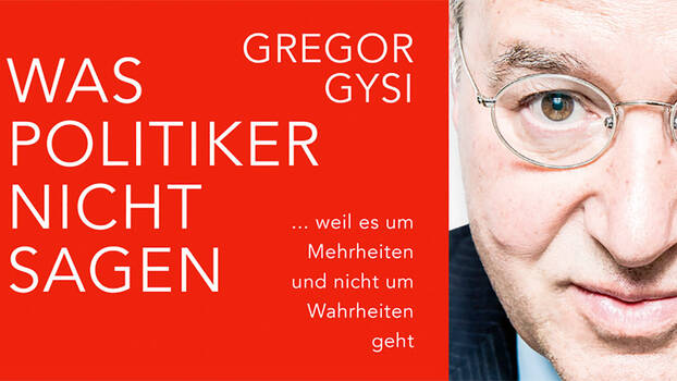 Buchcover mit Porträt von Gregor Gysi