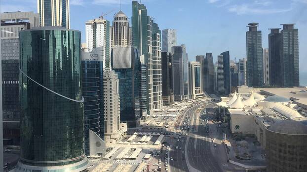 Blick auf den West-Bay-Komplex in Doha