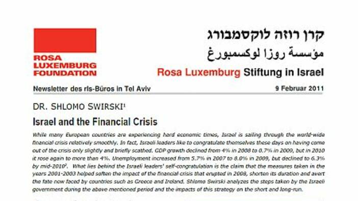 Israel and the Financial Crisis