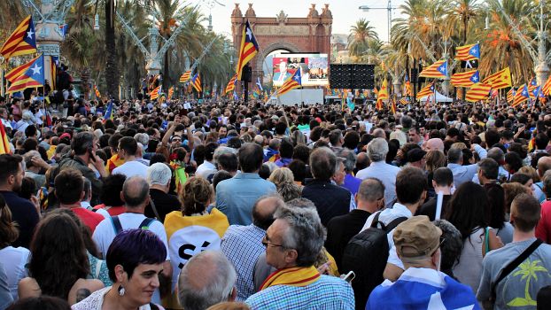 Barcelona, 10. Oktober 2017: Warten auf die Ausrufung der Unabhängigkeit