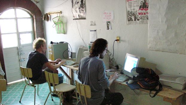 Indymedia-Büro in San Cristobal, Mexiko 2002