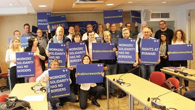 ITF unterstützt Arbeitskampf bei Ryanair