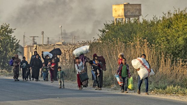 9. Oktober 2019: Nach dem türkischen Beschuss auf Syriens nordöstliche Grenzstadt Ras al-Ain