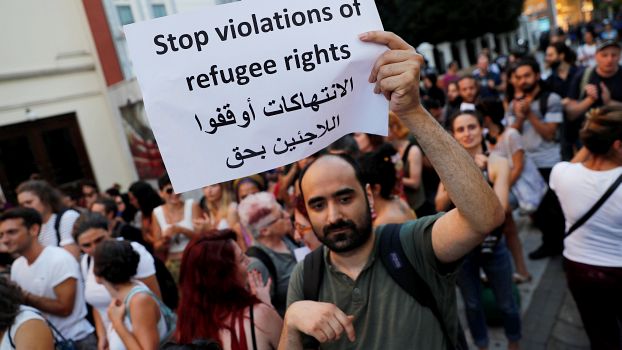 Protest gegen die jüngste Flüchtlingspolitik der türkischen Regierung in Istanbul, am 2. August 2019